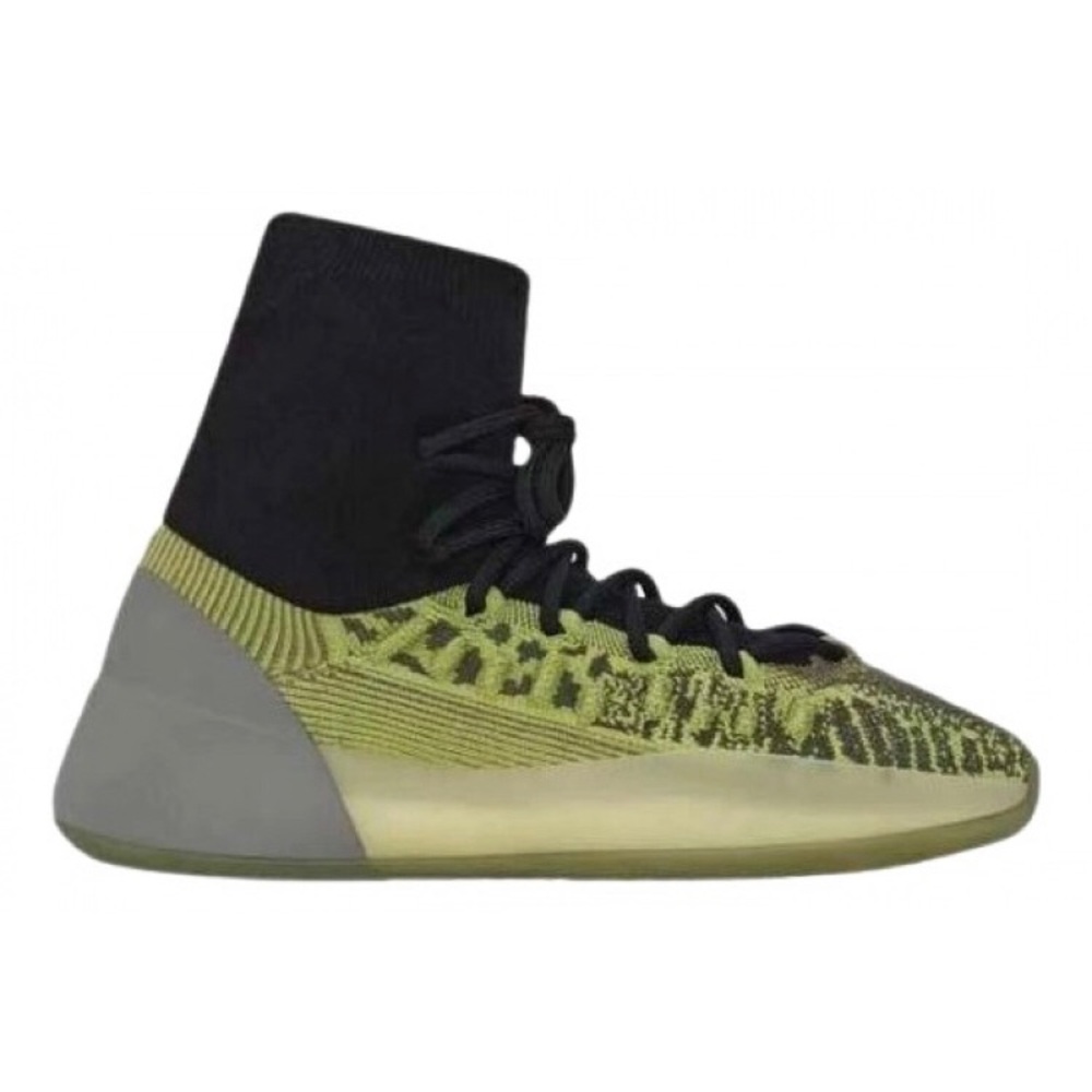 Stylish Black and Green High-Top Sneakers